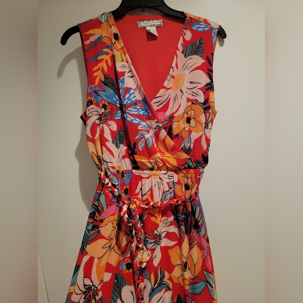 Floral Tropical Maxi Faux Wrap Dress